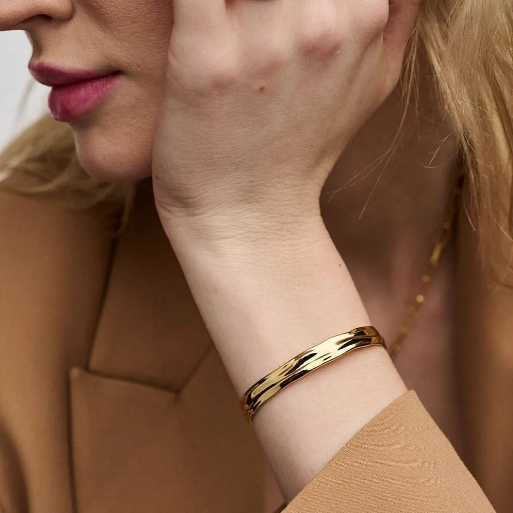 Orelia Organic Molten bangle armbånd forgyldt åben