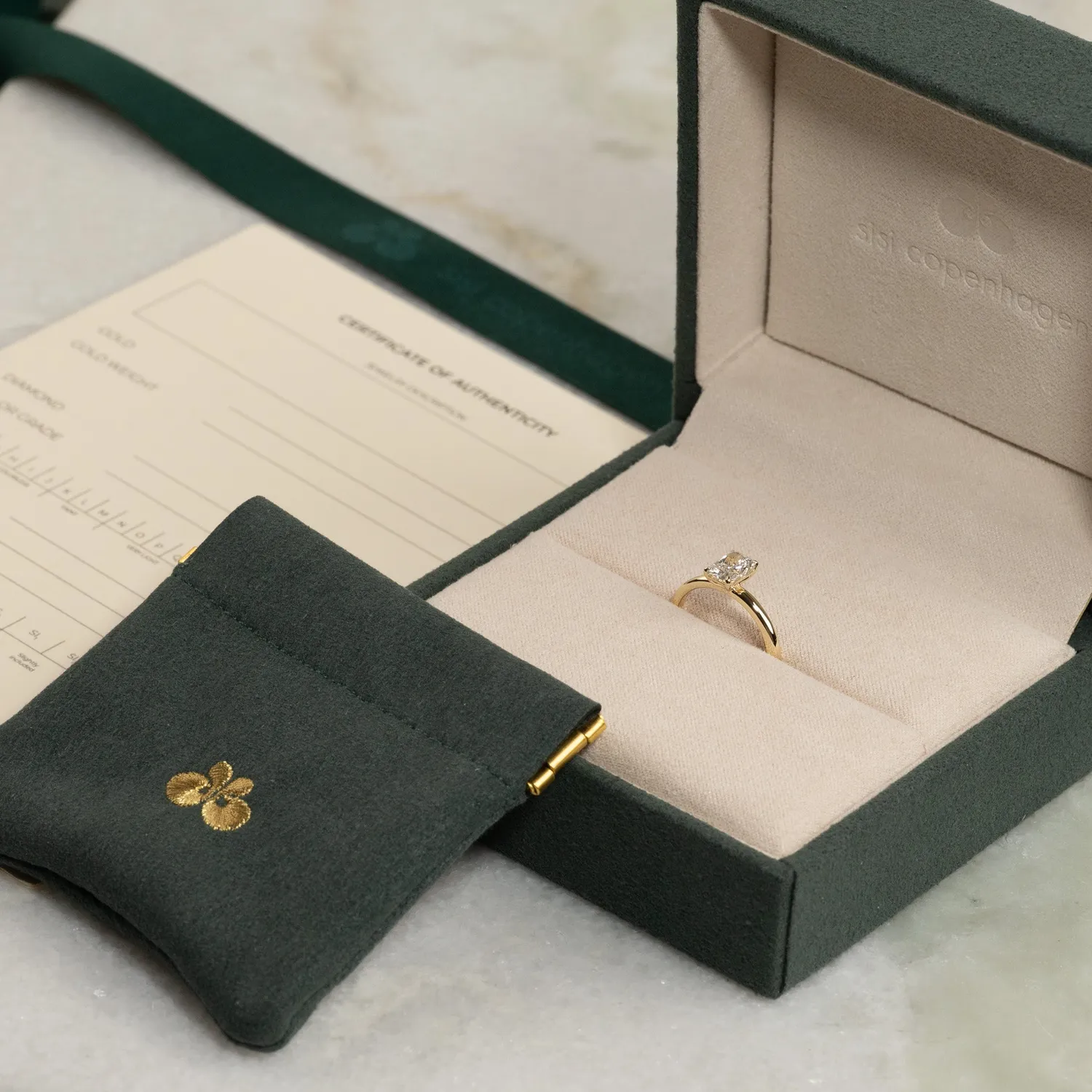 Sisi Copenhagen Diamond Solitaire Radiant diamantring 0,75ct guld lab