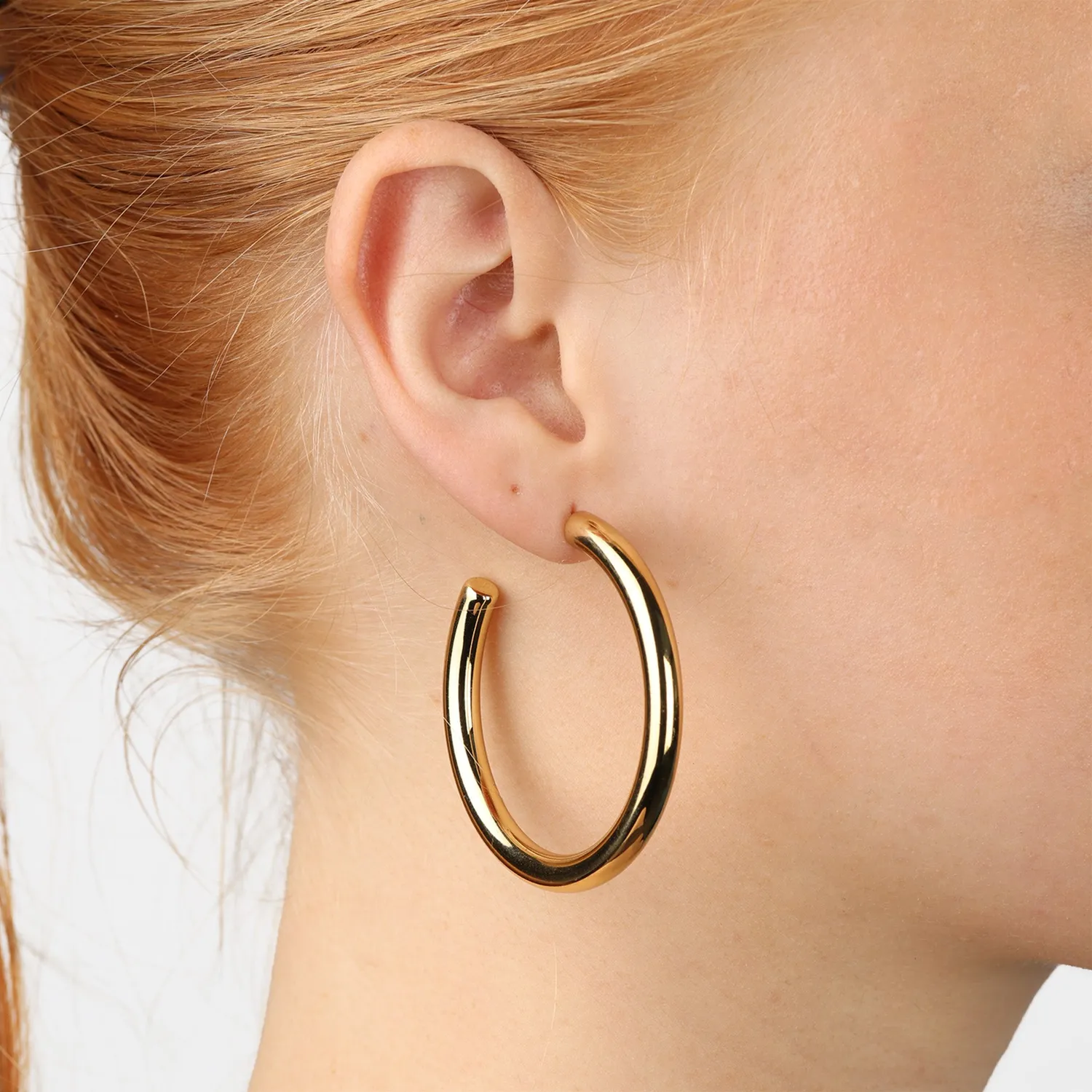 TIMI OF SWEDEN Stine hoop ørestikker 40 mm guld