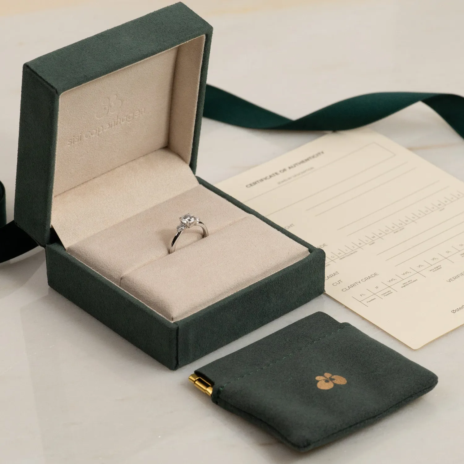 Sisi Copenhagen Round Trilogy ring 1,0 ct hvidguld lab-diamant
