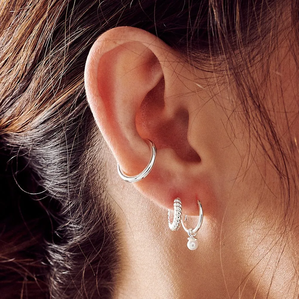 Orelia Simple Ear Cuff sølv uden hul åben ring