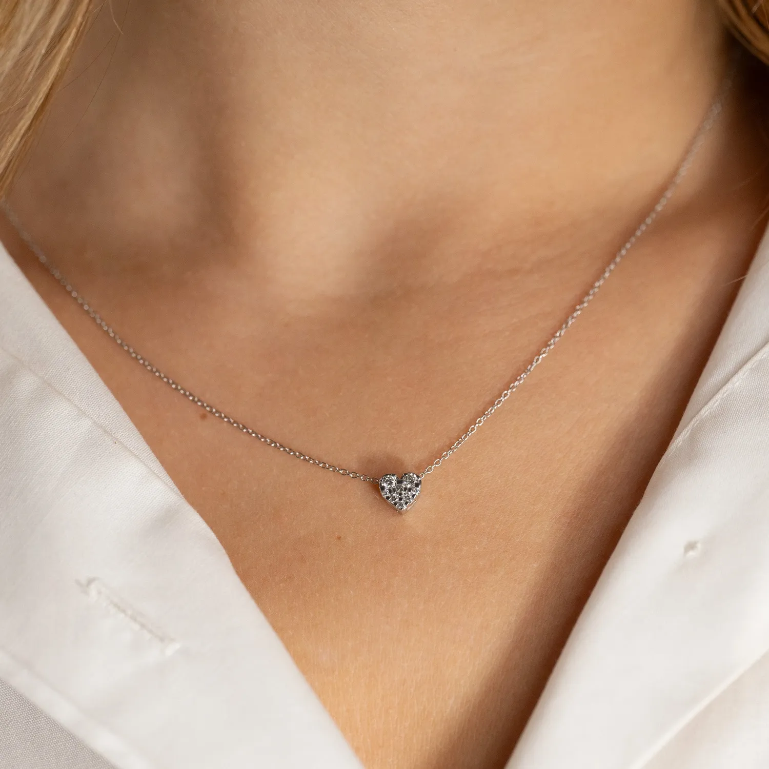 Sisi Copenhagen Heart Pave vedhæng 0,17 ct hvidguld