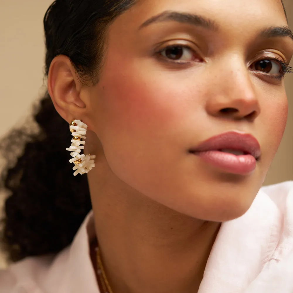Orelia Coral Chip Bead hoop øreringe guld