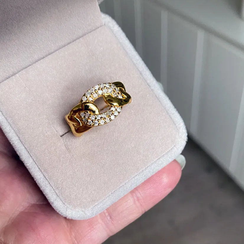 Bykjaergaard Infinity ring forgyldt diamanter str 52