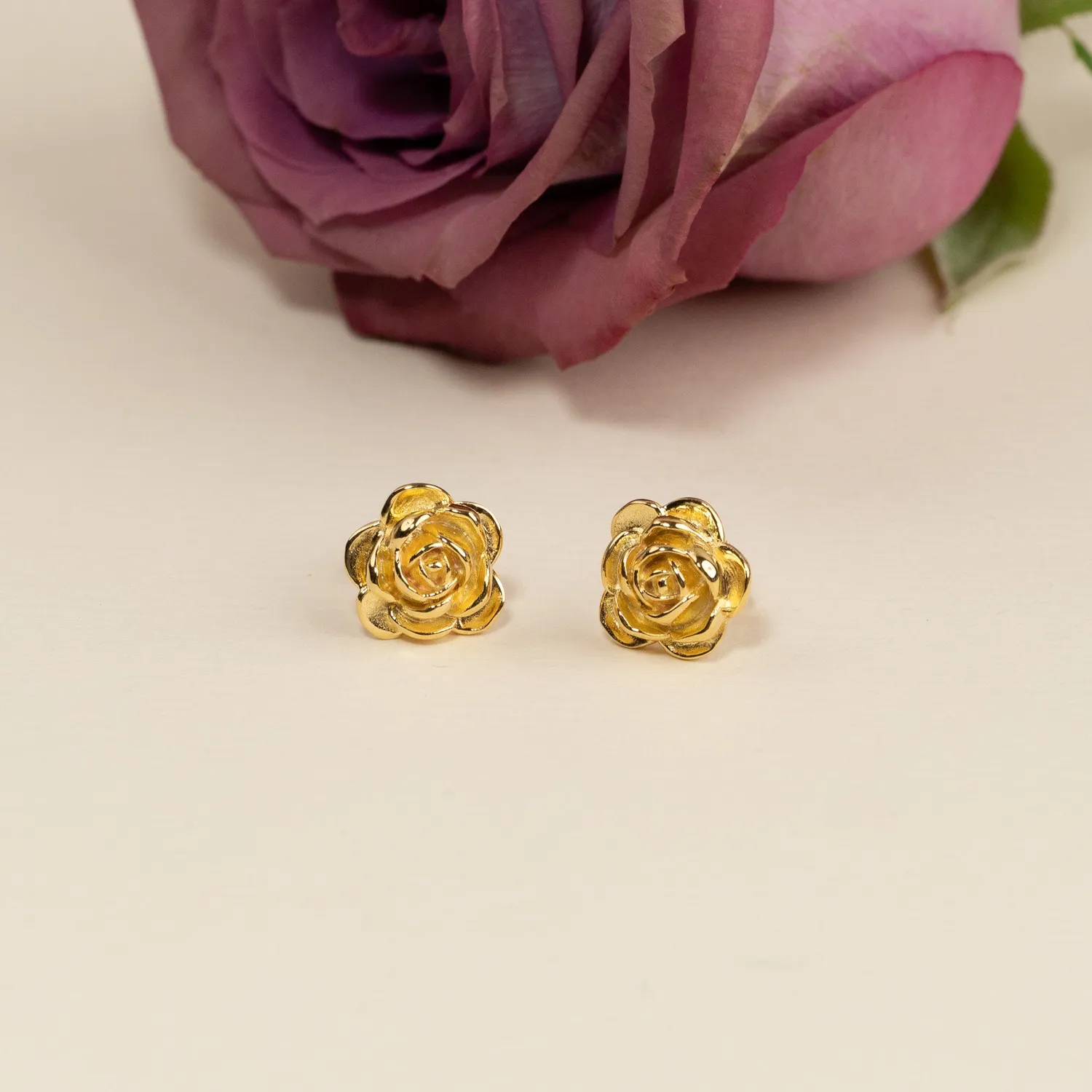 Sisi Copenhagen Rosie ørestikker sølv rose 8 mm