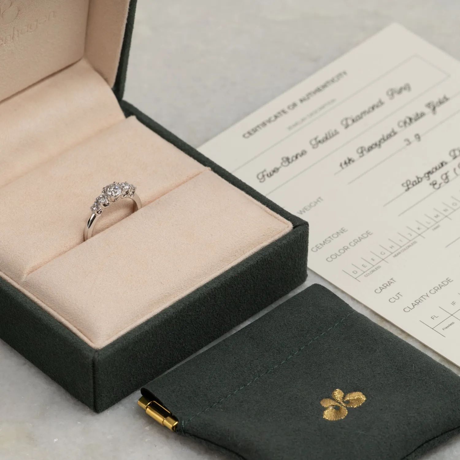 Sisi Copenhagen Five-Stone Trellis ring hvidguld 0,7 ct