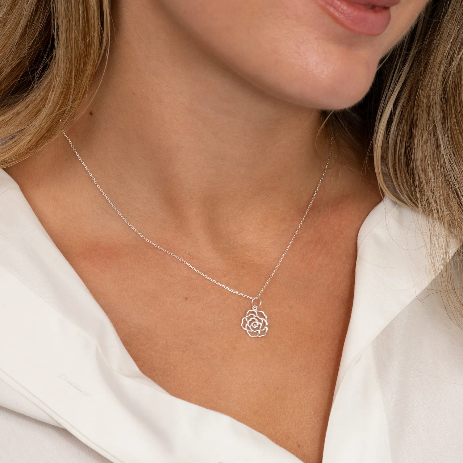 Sisi Copenhagen Rosa vedhæng sølv 925 rose 12 mm