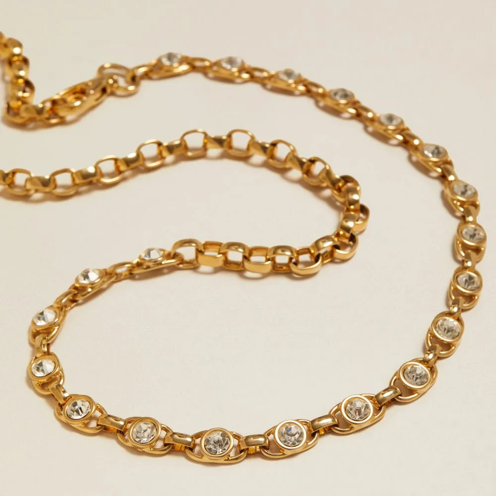 Orelia Vintage Chunky Crystal kædebælte guld