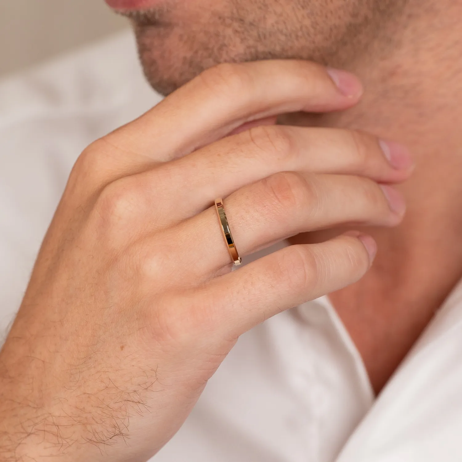 Sisi Copenhagen Beveled Flat halskæde? ring 2,5 mm 14 kt guld