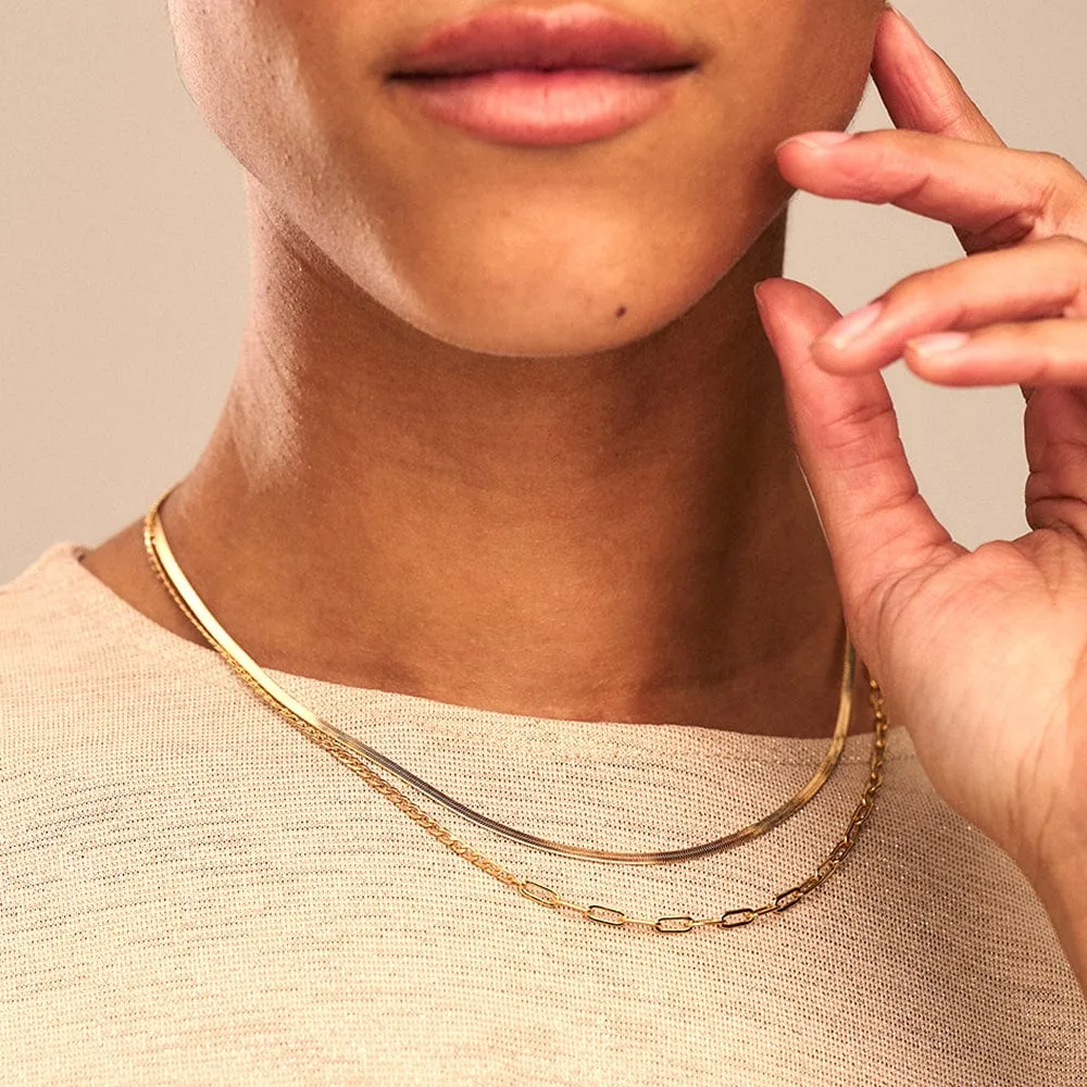 Orelia Flat Snake Chain halskæde forgyldt