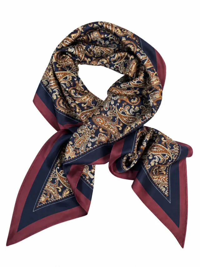 Wos Lyons tørklæde bordeaux paisley 130 cm