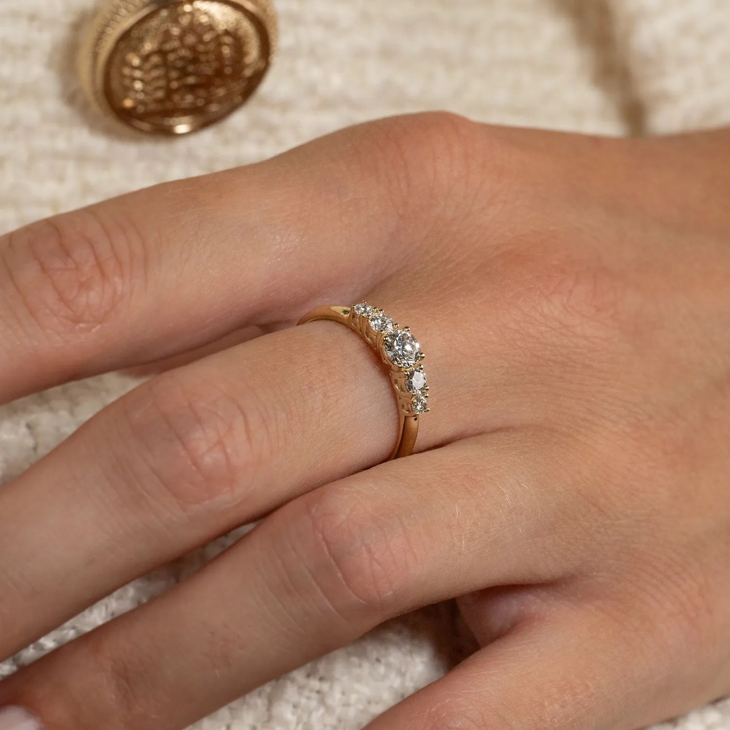 Sisi Copenhagen Five-Stone Trellis diamantring 0,5 ct guld
