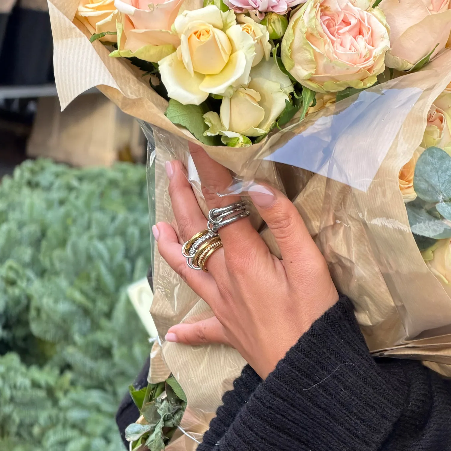 TIMI OF SWEDEN Irene stablet ring slank guld sølv waterproof