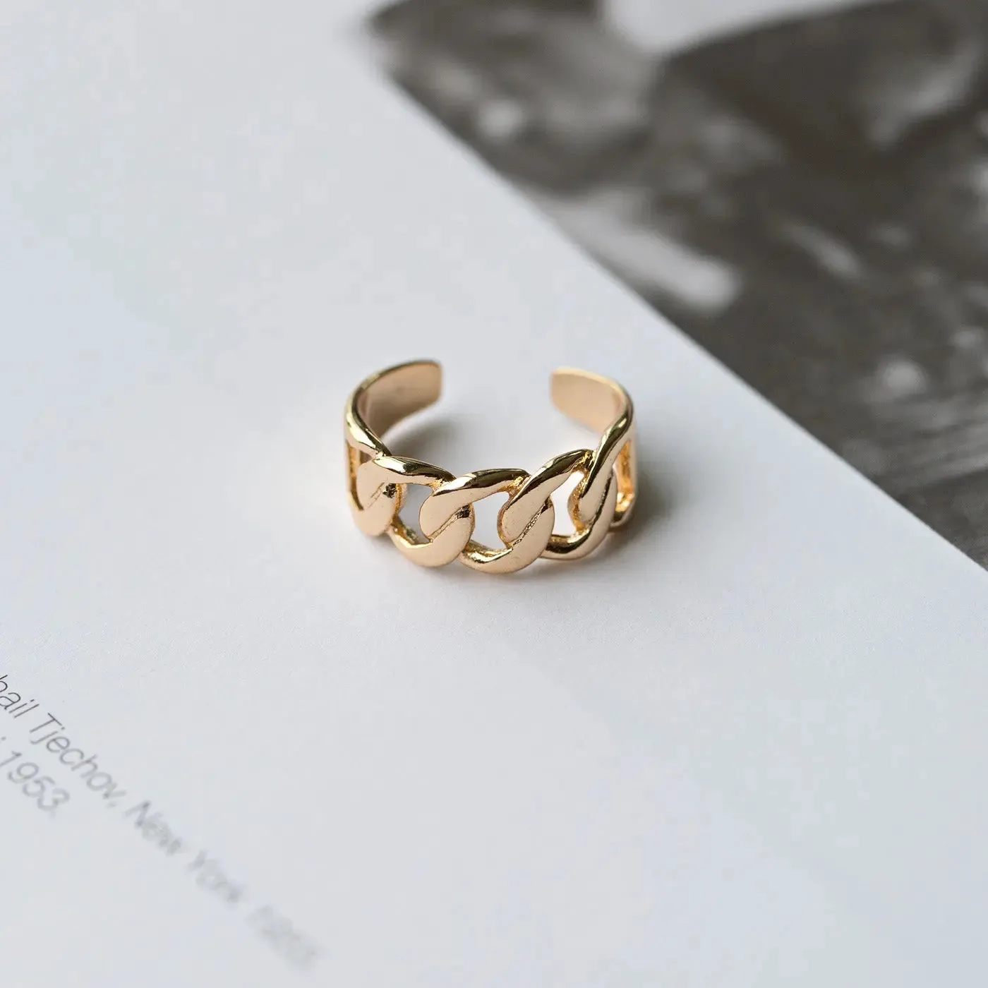 TIMI OF SWEDEN Kædering ring forgyldt guld