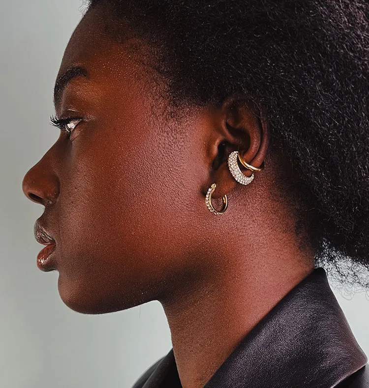 WOS UP Glitter earcuff 2 cm forgyldt single