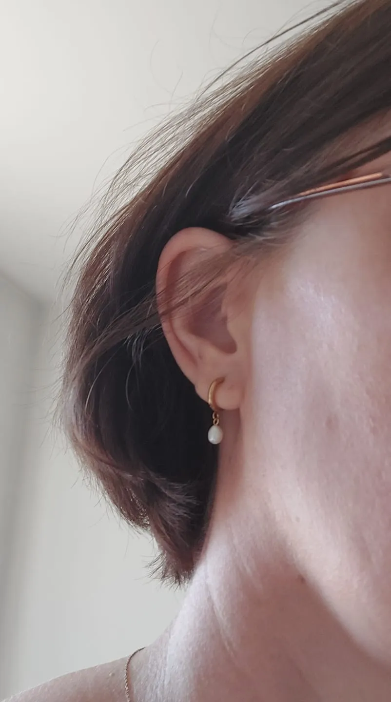 Timi of Sweden Pearl Small Hoop øreringe perle stål