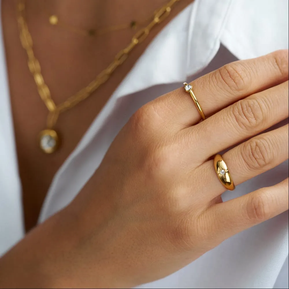 Orelia LUXE Starburst Domed ring guld M/L