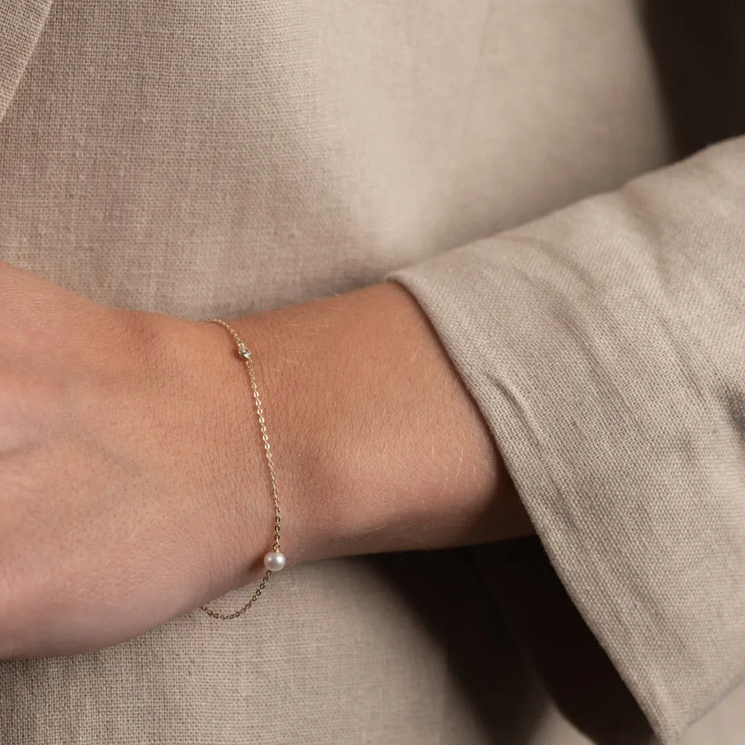 Sisi Copenhagen Nicole Pearl armbånd 9 kt guld perle