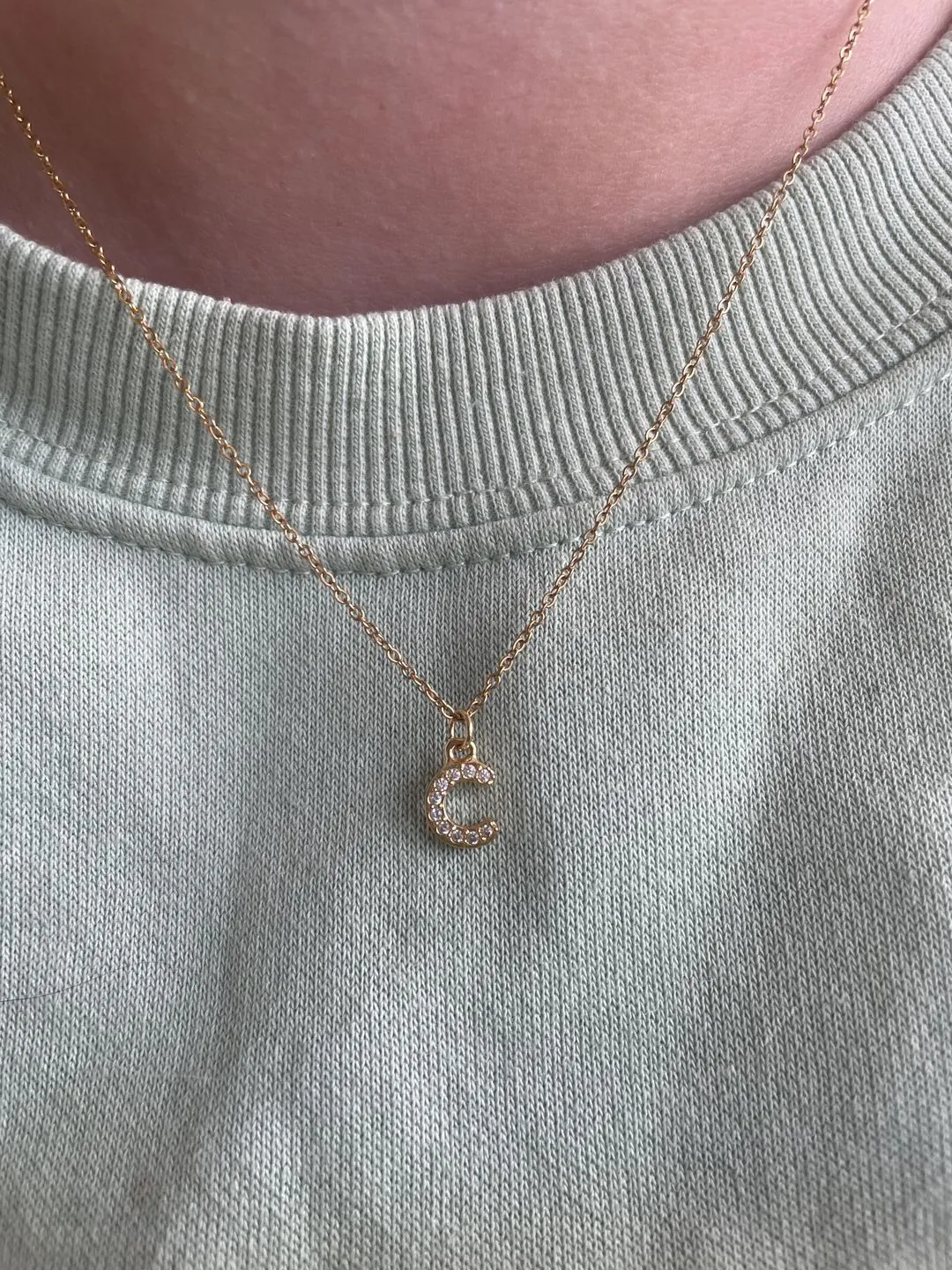 TIMI OF SWEDEN Juno crystal letter halskæde guld stål