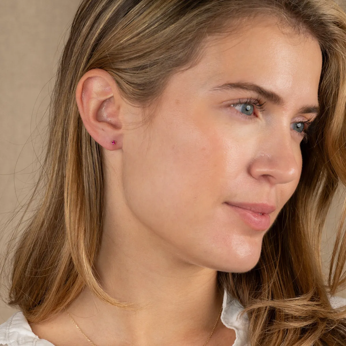 Sisi Copenhagen Soley Pink Topaz ørestikker massivt guld