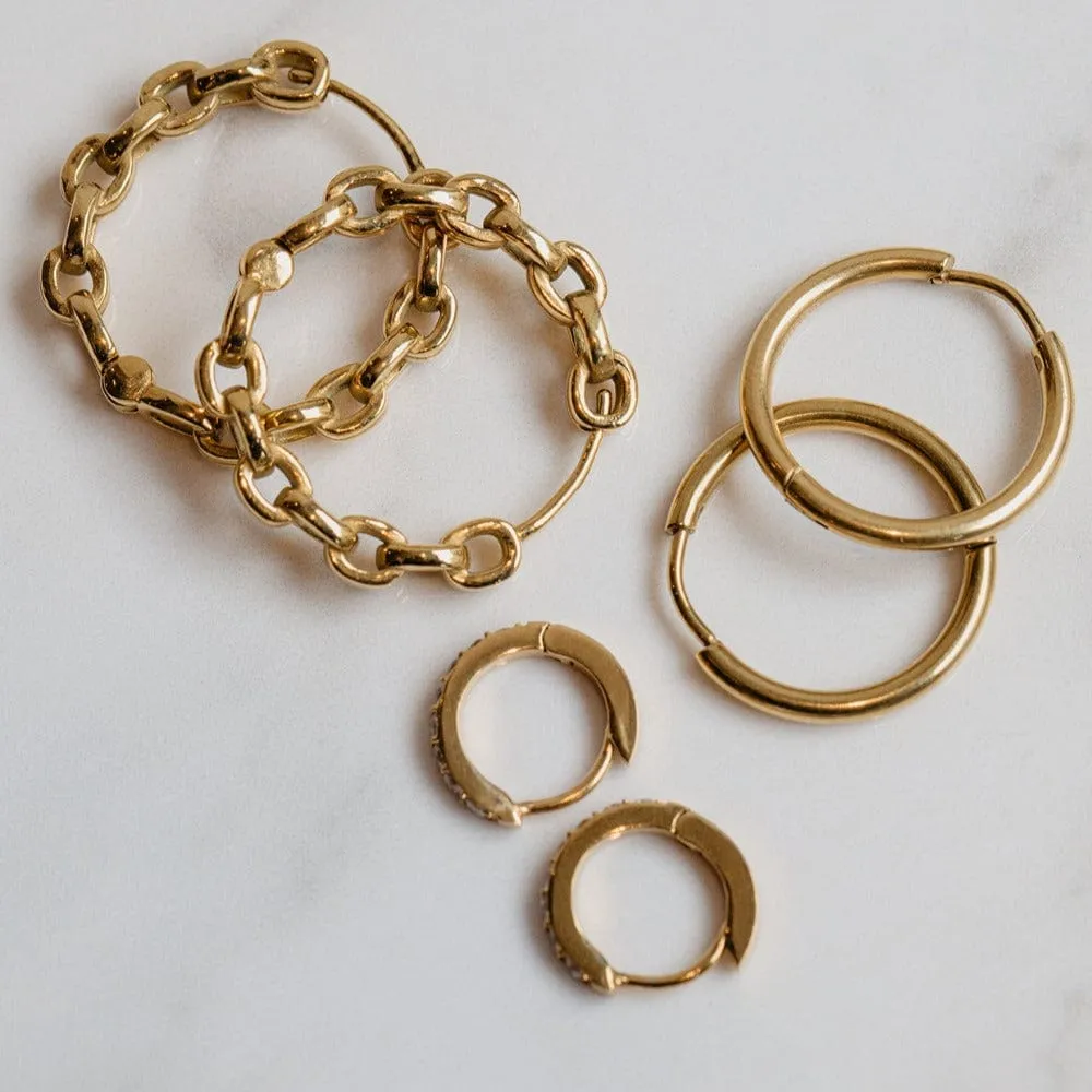 Orelia LUXE Mid-Size Hoop øreringe guld