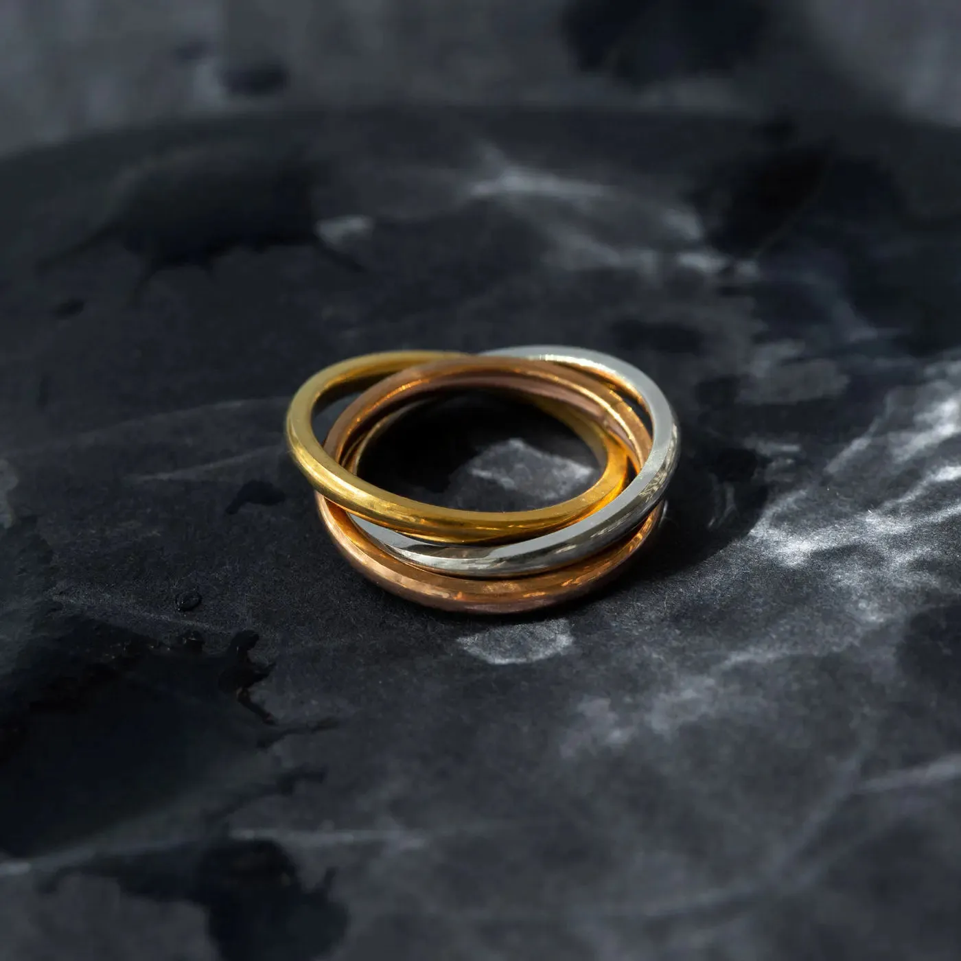 TIMI OF SWEDEN Jules ring tricolor rustfri 14k guld