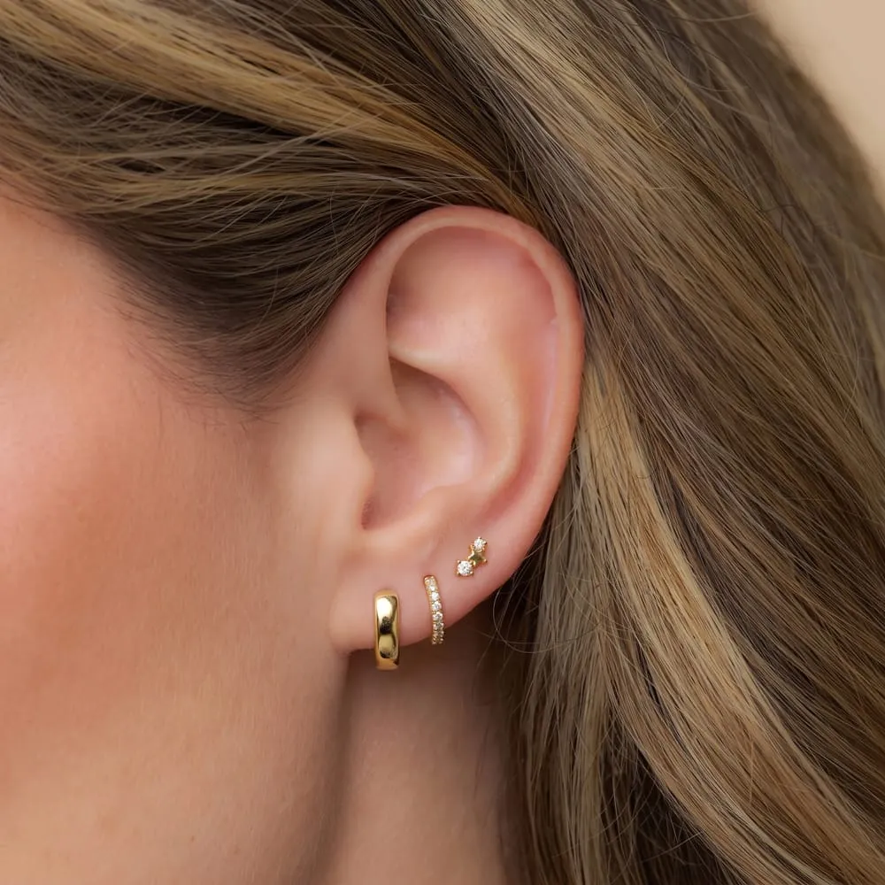 Orelia Star Cluster & Classic Hoop øreringesæt guld 3 par