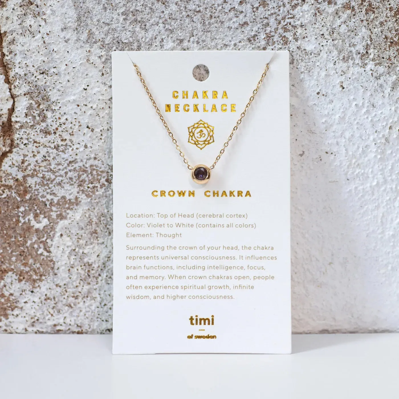 TIMI OF SWEDEN Chakra Krystal halskæde Crown violet