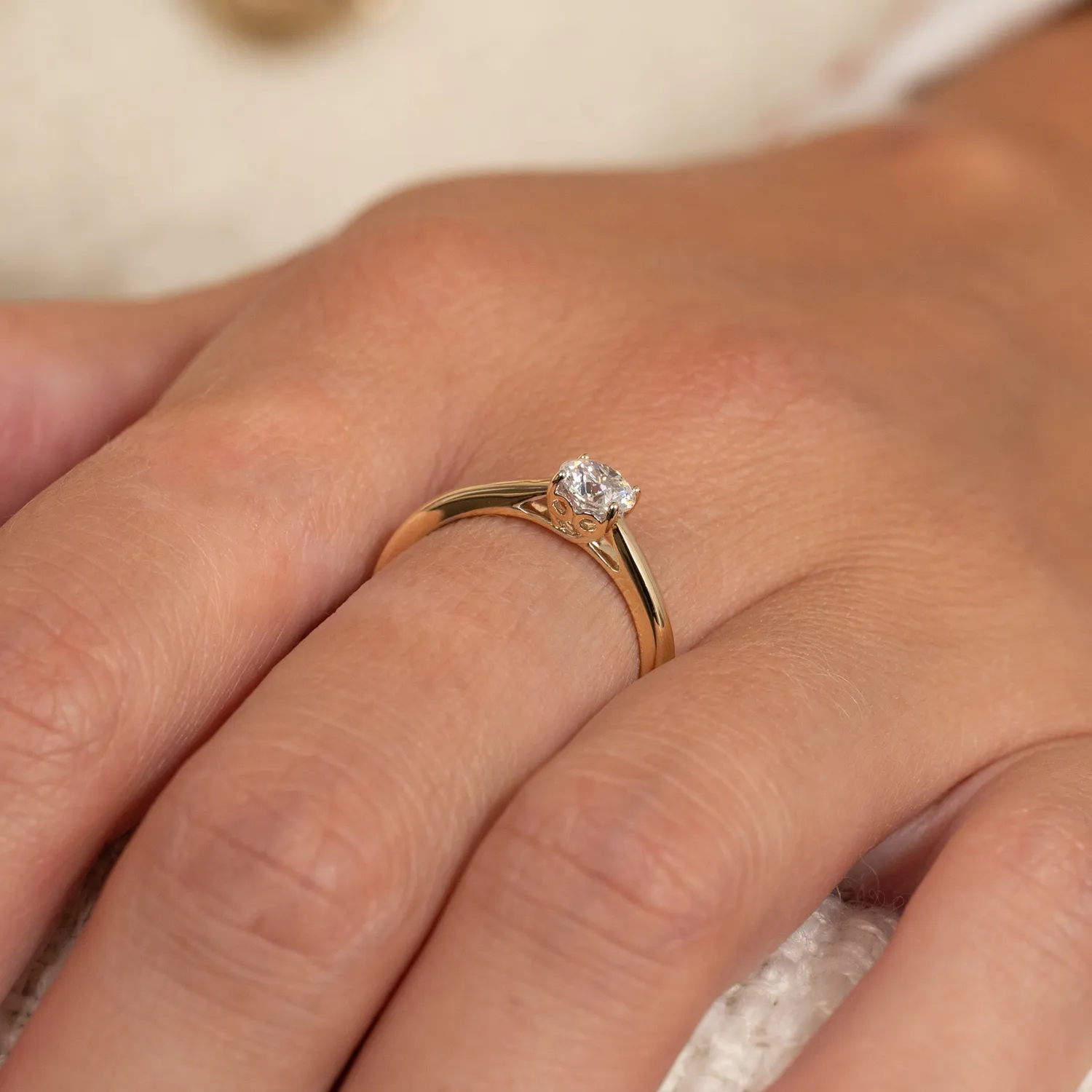 Sisi Copenhagen Solitaire Trellis diamantring guld 0,55ct