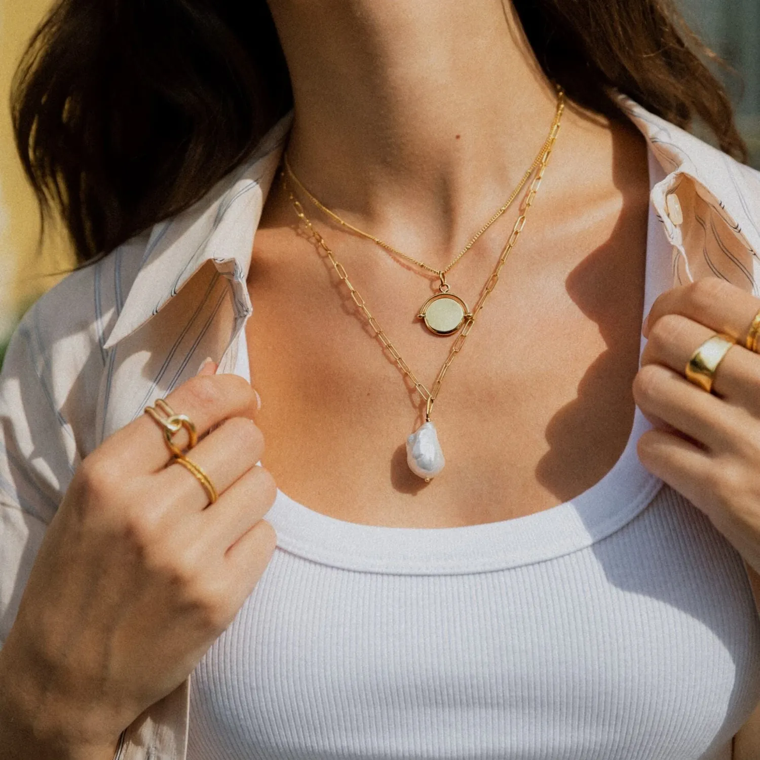 Orelia LUXE Statement Pearl halskæde forgyldt perle