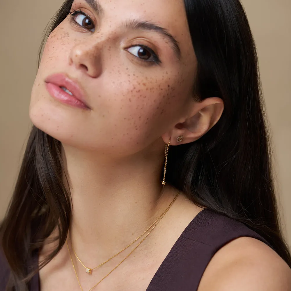 Orelia Star Charm Thread Through øreringe guld stjerne