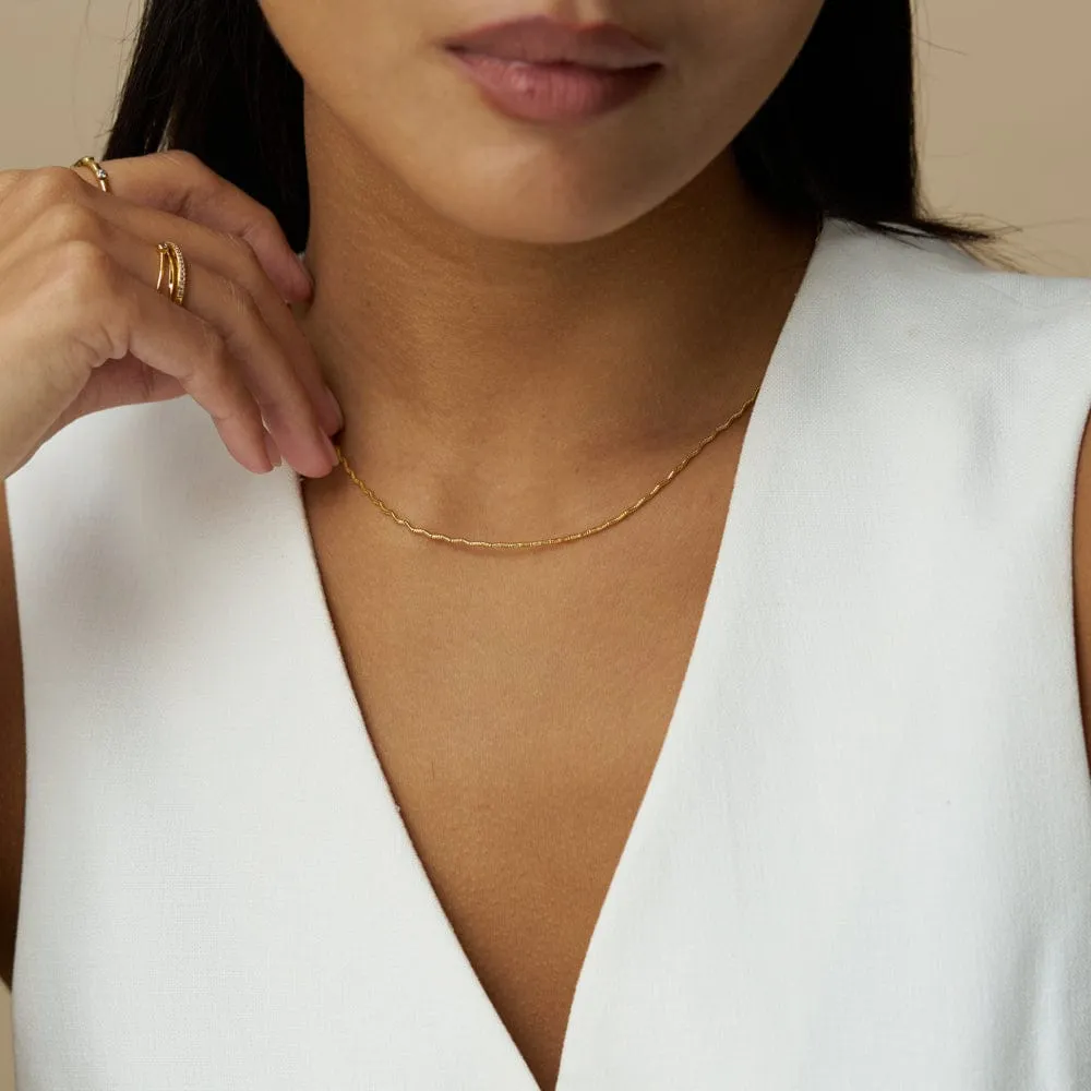 Orelia Wave Chain halskæde guld