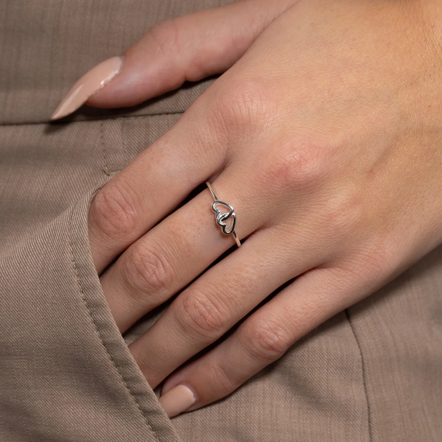 Sisi Copenhagen Adora ring sølv dobbelt hjerte