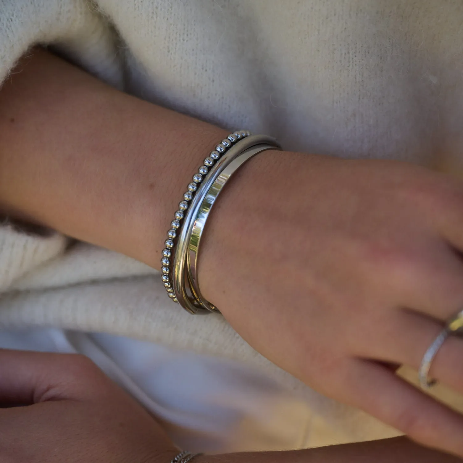 TIMI OF SWEDEN Majken armbånd sølv kuglekæde