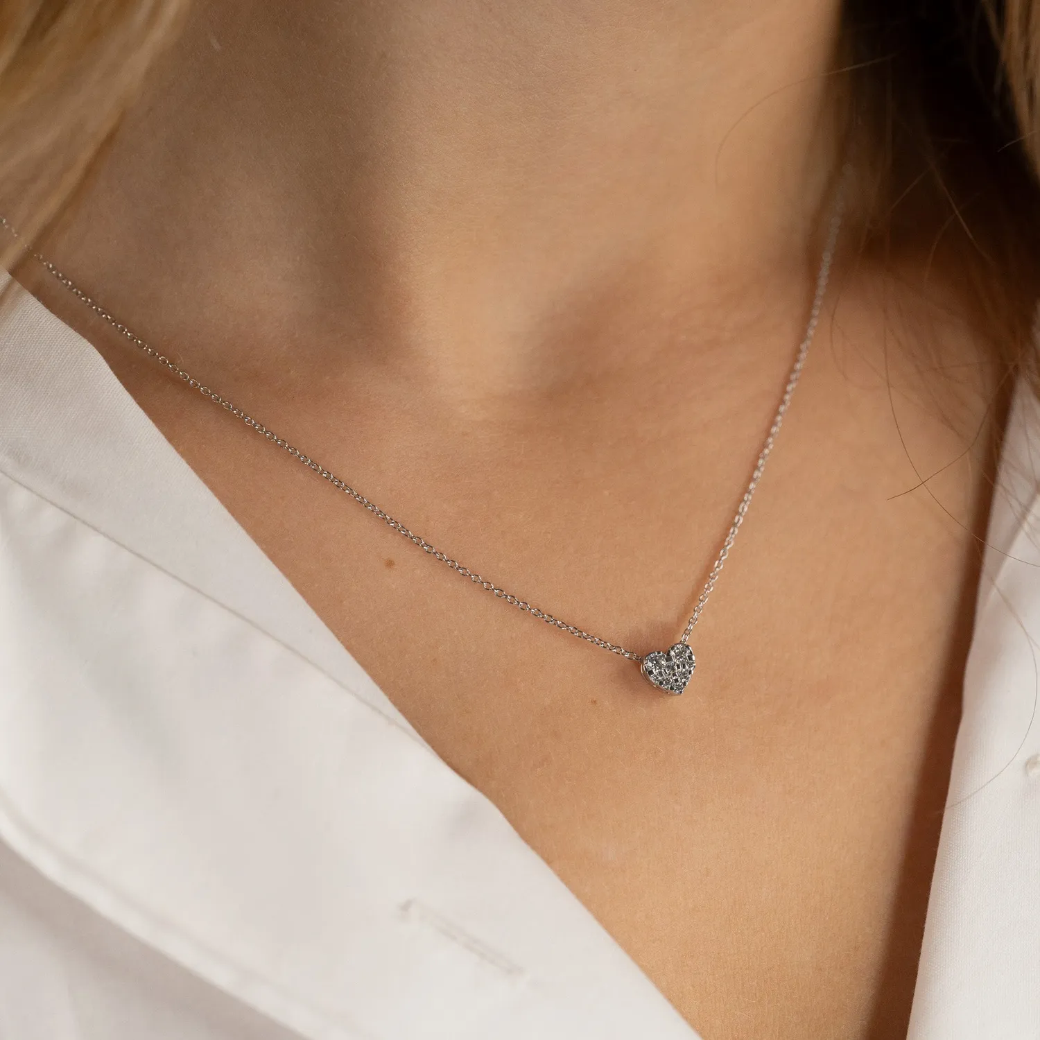 Sisi Copenhagen Heart Pave vedhæng 0,17 ct hvidguld