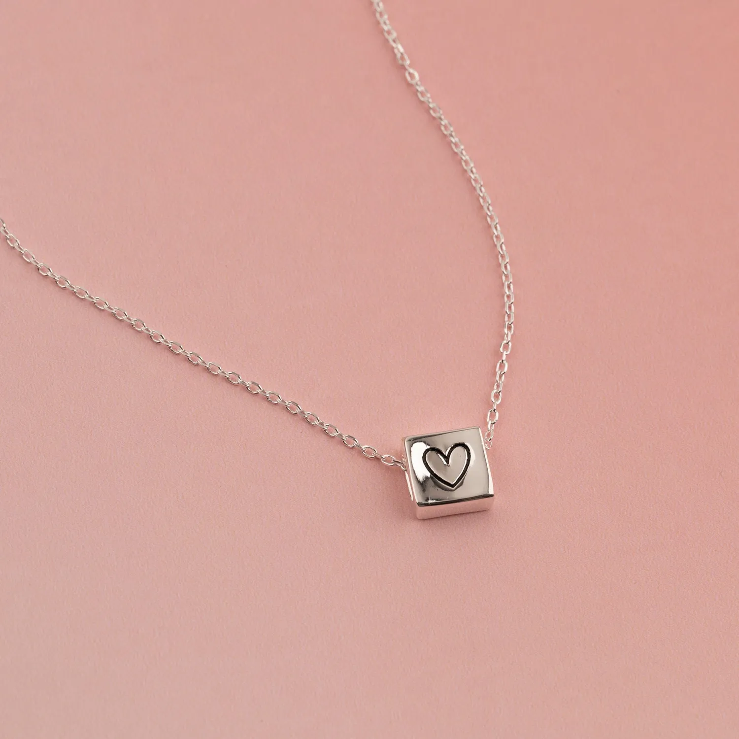 Sisi Copenhagen Box Heart vedhæng sølv 8x8 mm sterlingsølv