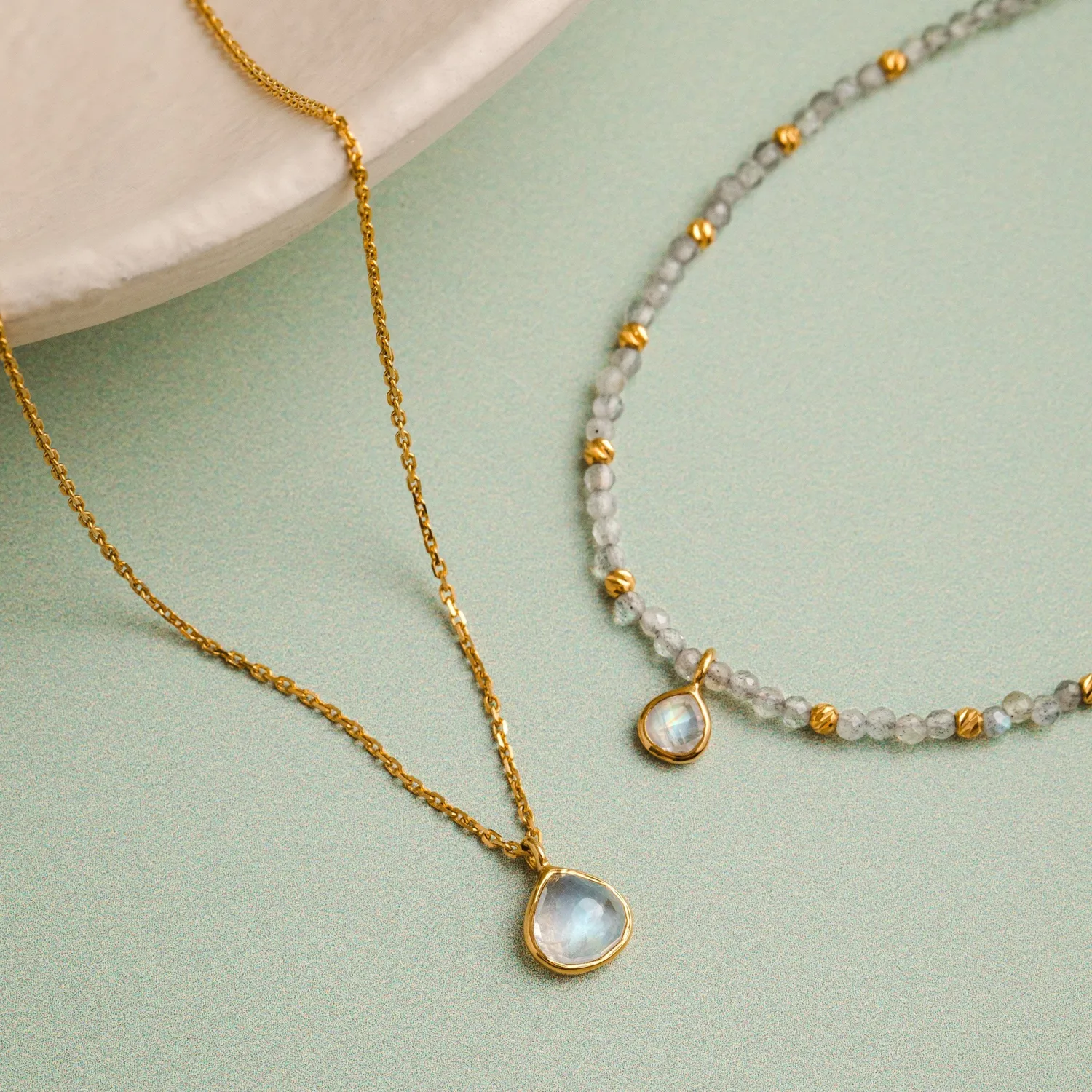 Orelia Luxe Moonstone halskæde guld månesten
