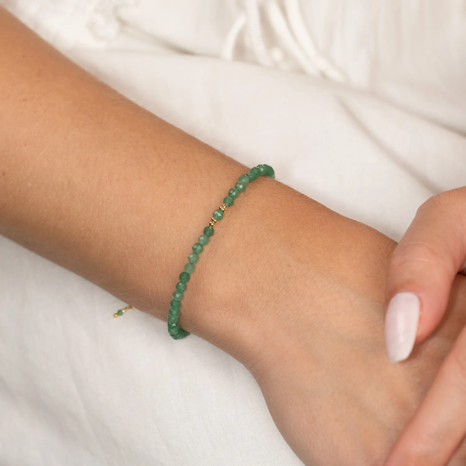 Sisi Copenhagen Alina Green Aventurine armbånd forgyldt grøn