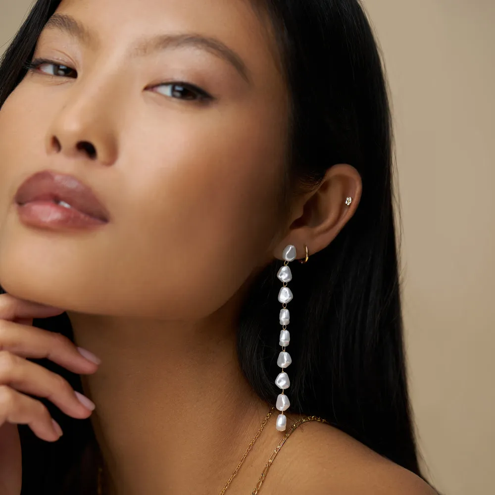 Orelia Statement Pearl Long Drop øreringe guld perle