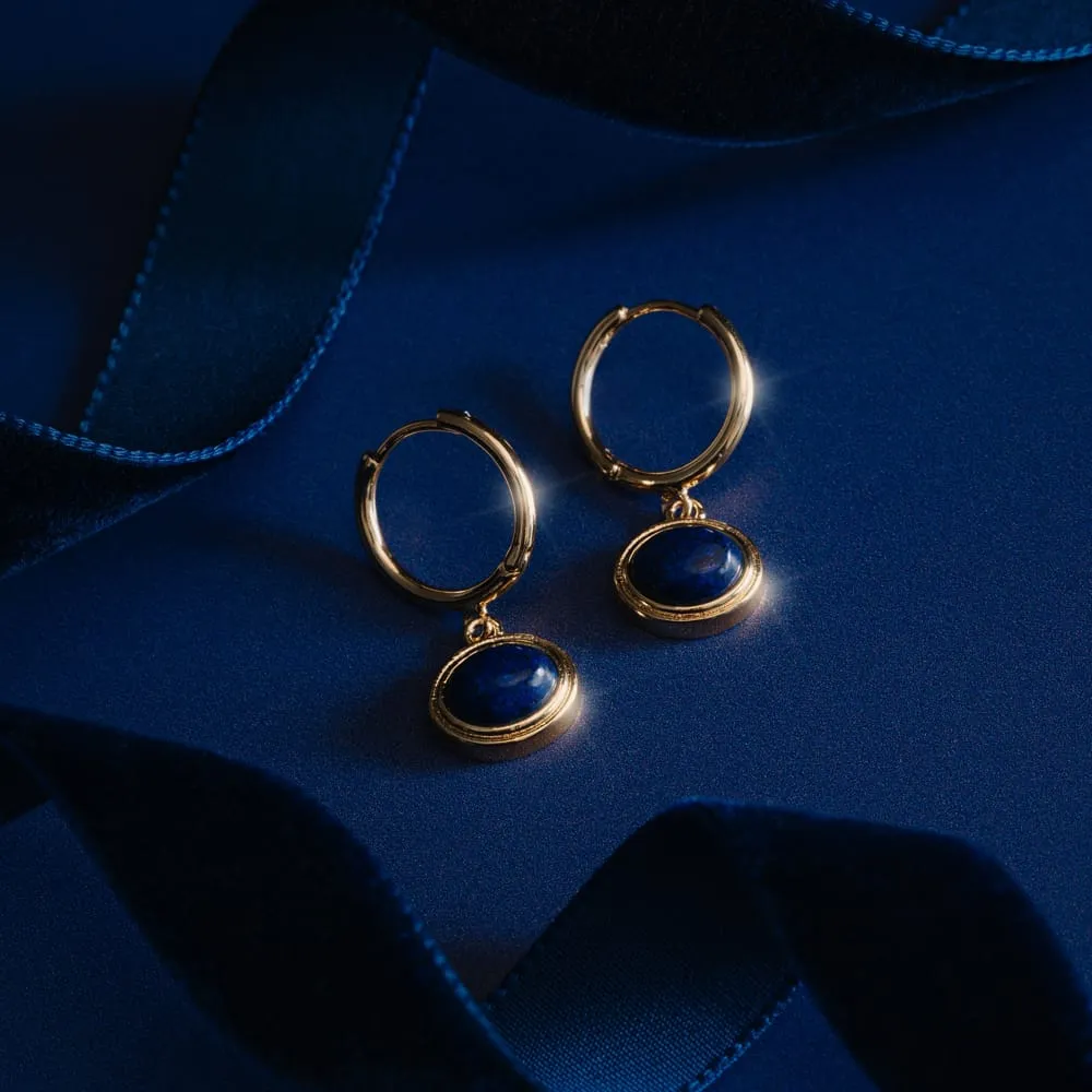 Orelia Semi-Precious Lapis Charm øreringe guld