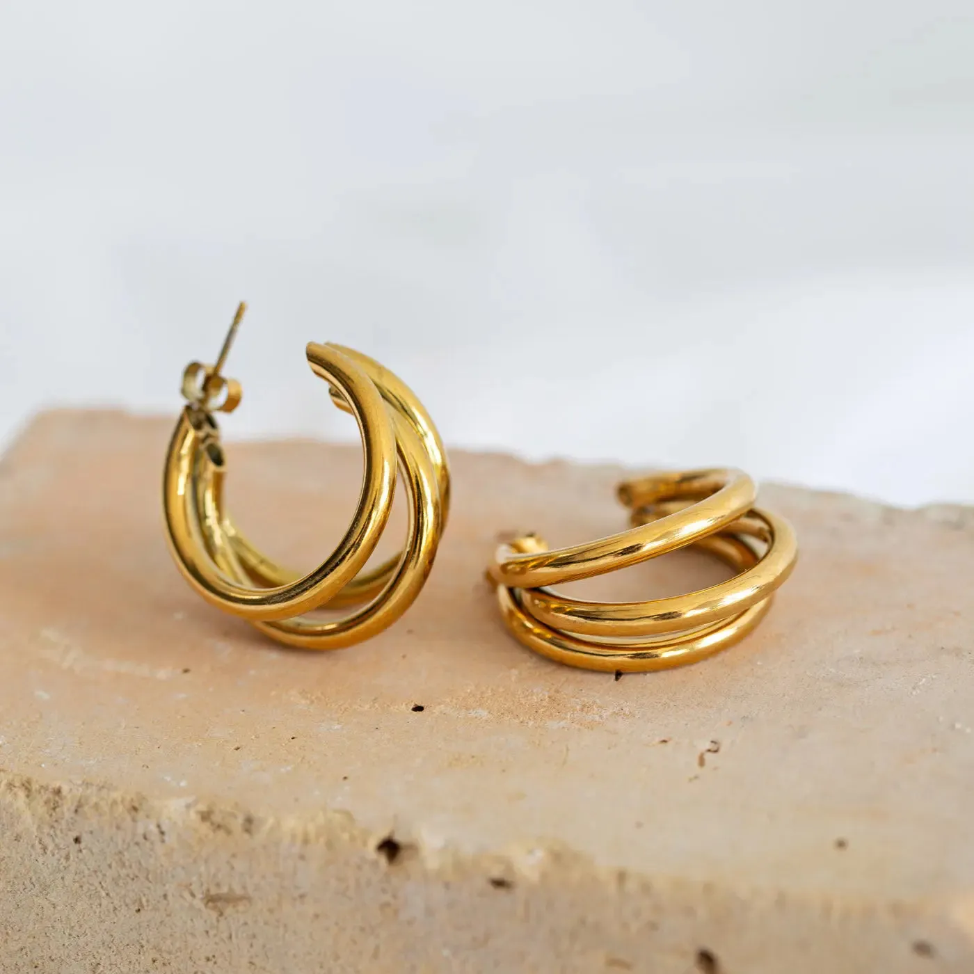 TIMI OF SWEDEN Freja chunky hoop øreringe 16 mm guld