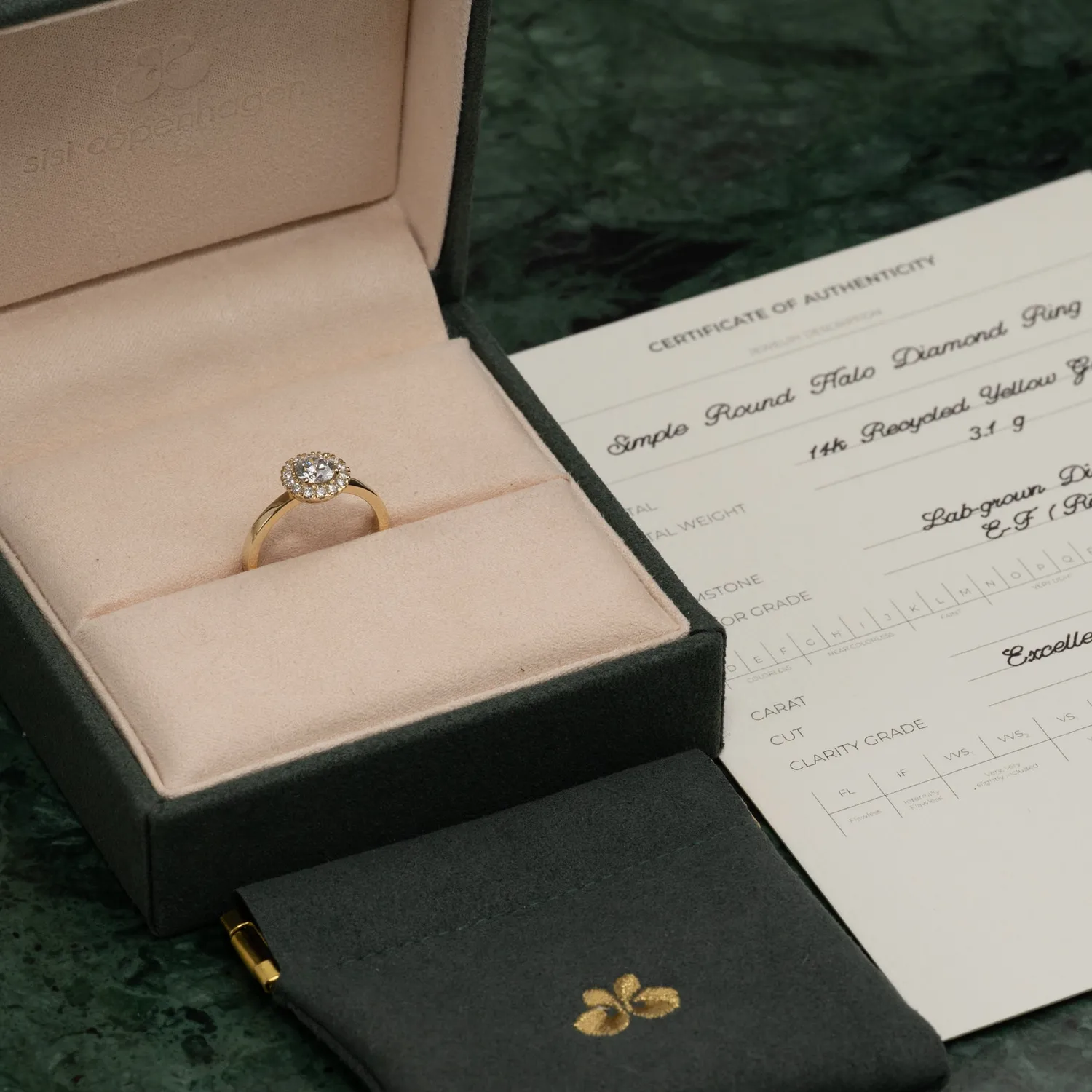 Sisi Copenhagen Diamond Halo ring guld 0,7 ct