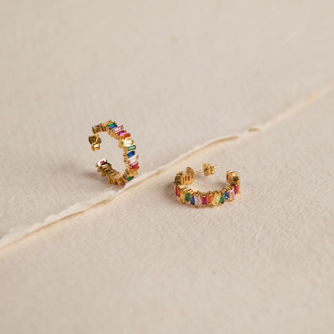 Sisi Copenhagen Veronica Rainbow Golden creoler 20 mm farver
