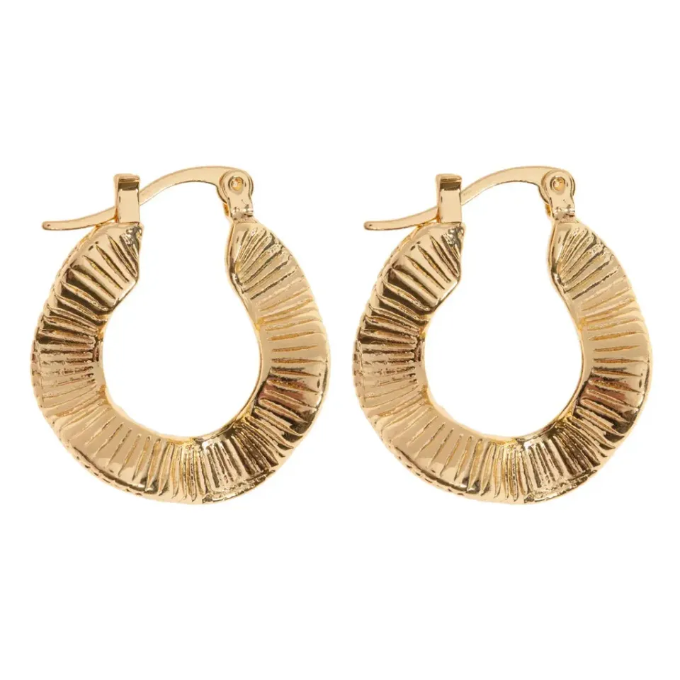 TIMI OF SWEDEN Zeina bølgede hoops messing guld 24 mm