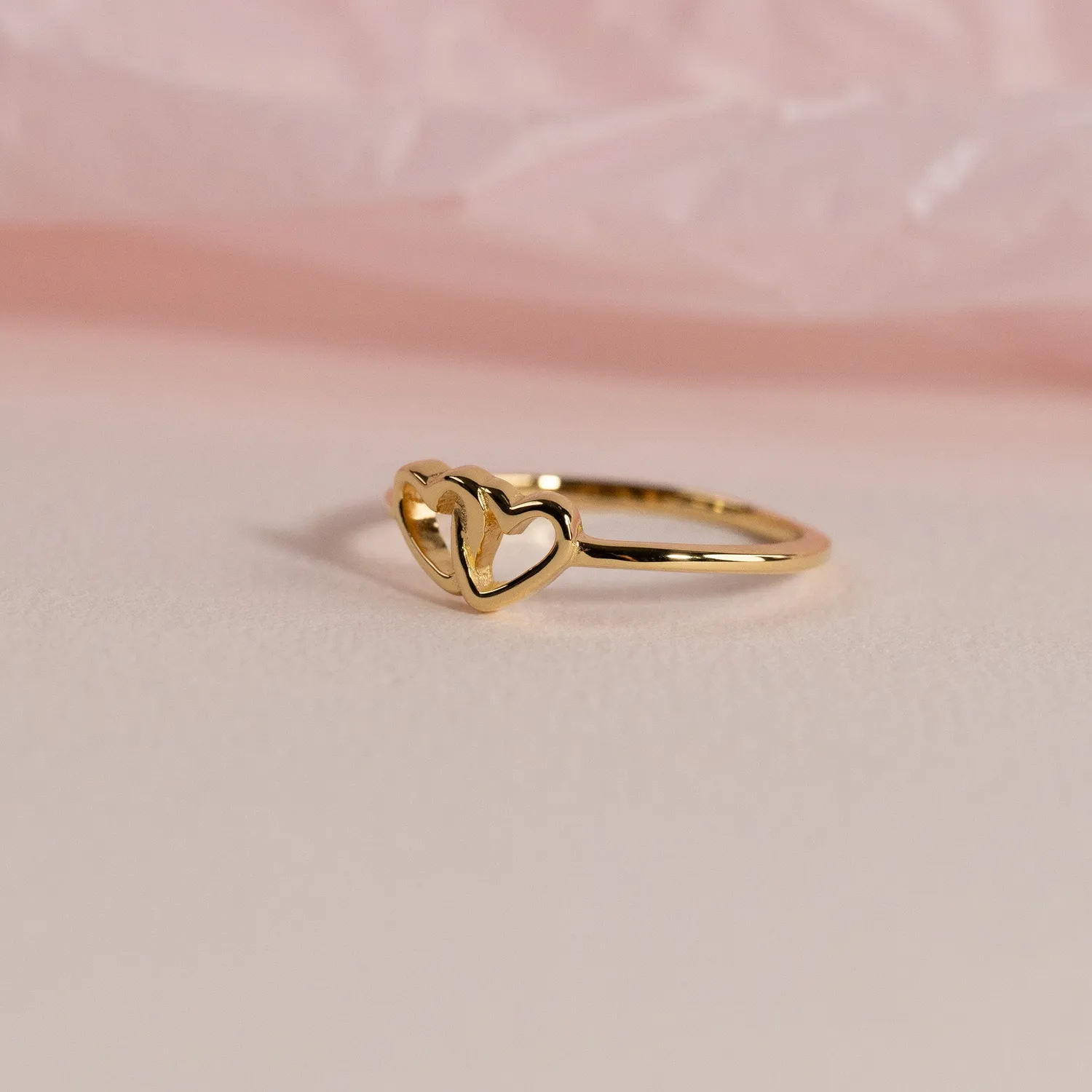 Sisi Copenhagen Adora ring forgyldt med hjerter str. 48-64