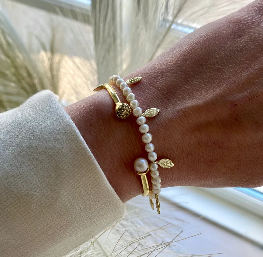 Bykjaergaard Glory armbånd forgyldt perle topas