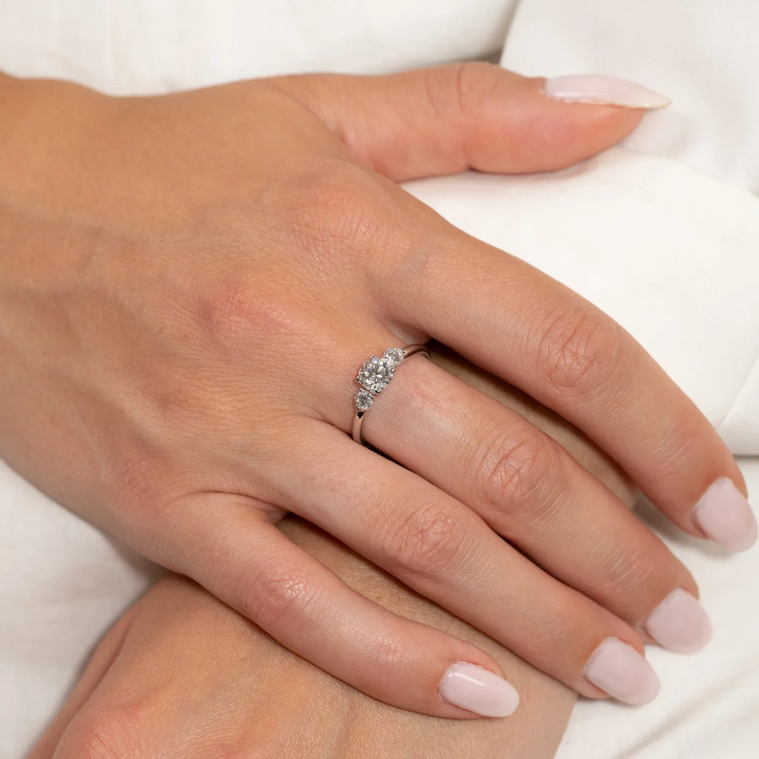 Sisi Copenhagen Round Trilogy ring 1,0 ct hvidguld lab-diamant