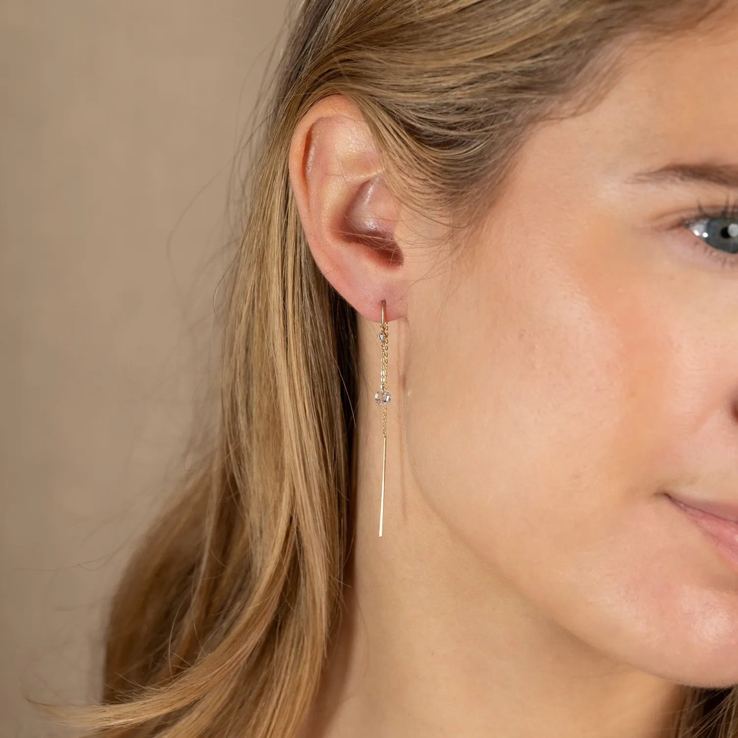 Sisi Copenhagen Theodora hængeøreringe 9 kt guld zirkon