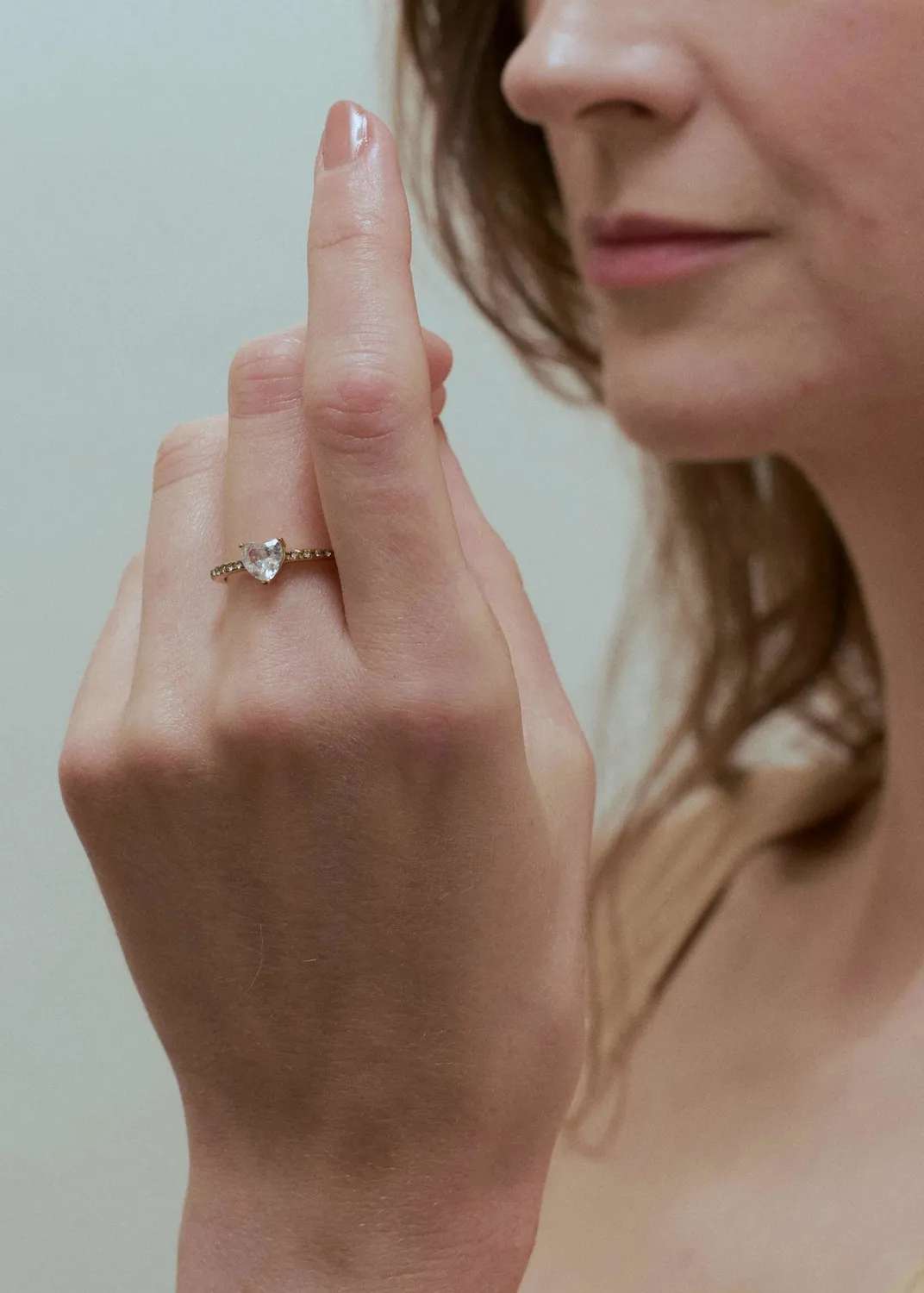 Wos Mi Amore ring guld klar zirkon hjerte