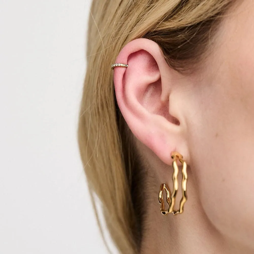 Orelia Crystal Pavé Clicker Hoop øreringe 8mm guld